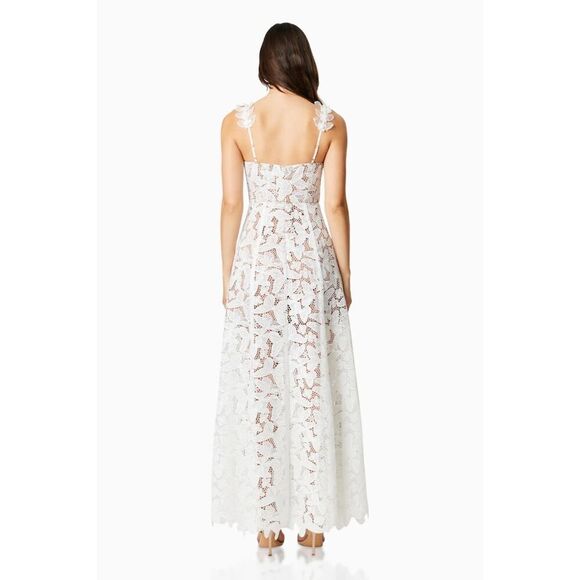 ELLIATT Symi Lace Maxi Dress In White Bridal Bachelorette 👗size S NWT$448 - Picture 7 of 13